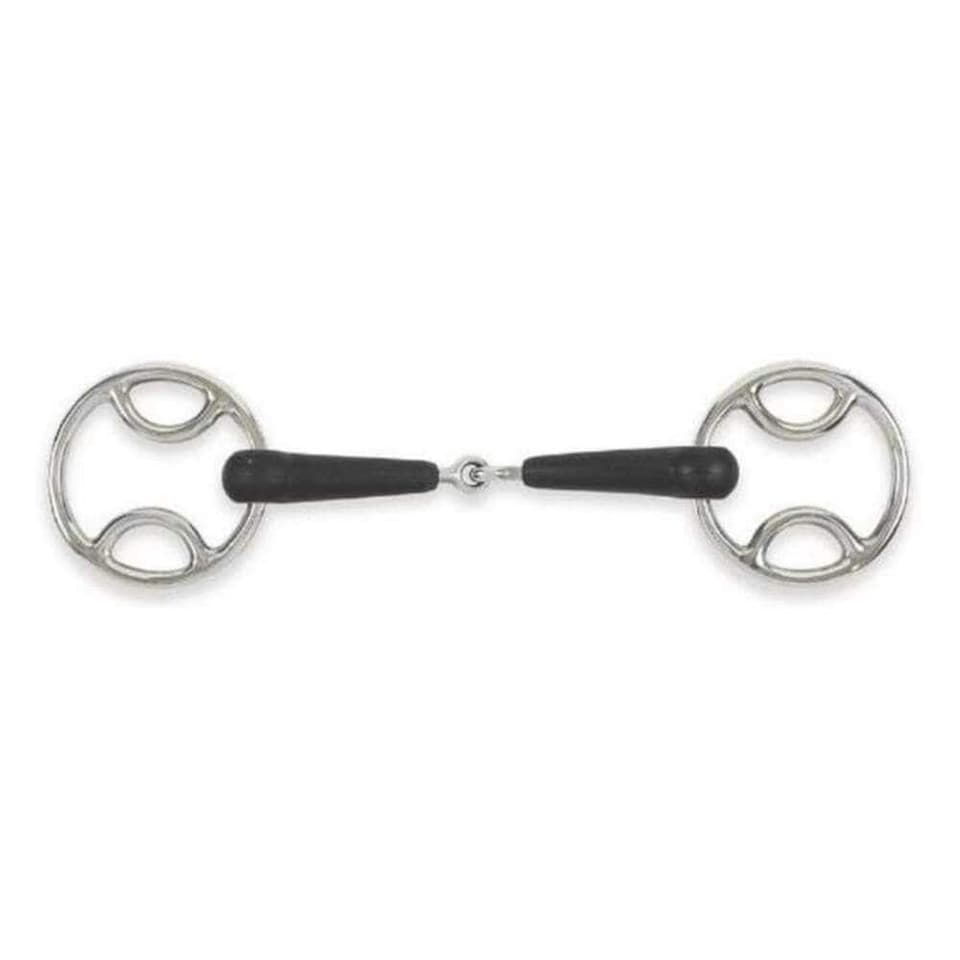 Equirubber Equikind+ Jointed Horse Bevel Bit - Silver/Black - 5in