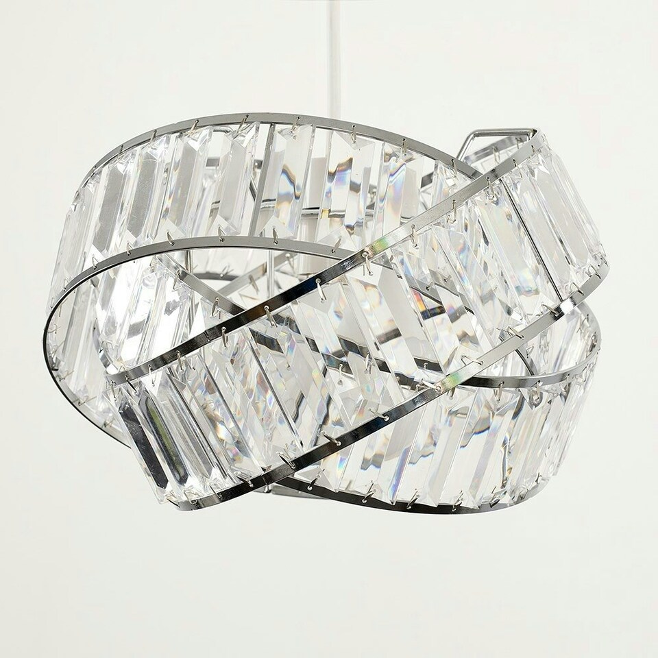 image 1 of ValueLights Hudson Silver Ceiling Pendant Shade Clear