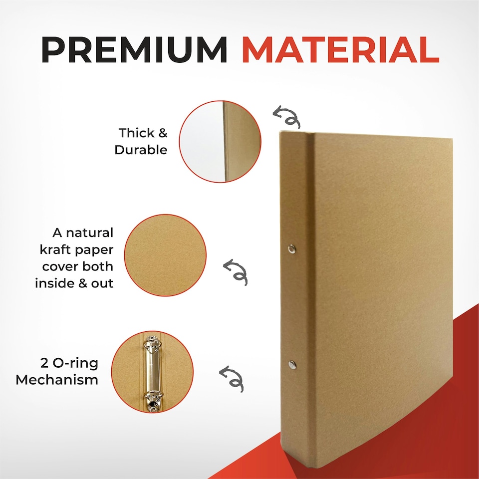 image 1 of A4 Kraft Paperboard Ring Binder 2-O Ring