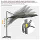 image 4 of Outsunny Cantilever Parasol Garden Umbrella with Cross Base Grey