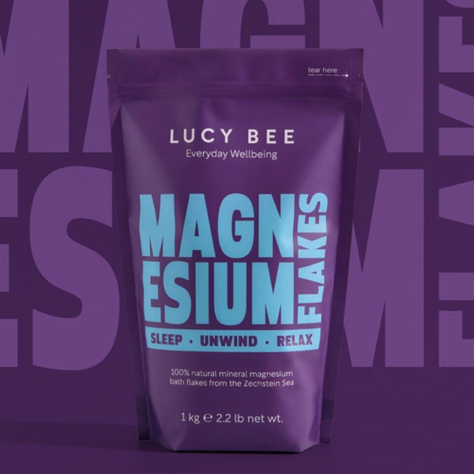 image 1 of Lucy Bee Pure Zechstein Magnesium Flakes Relaxing Bath & Foot Soak 1kg