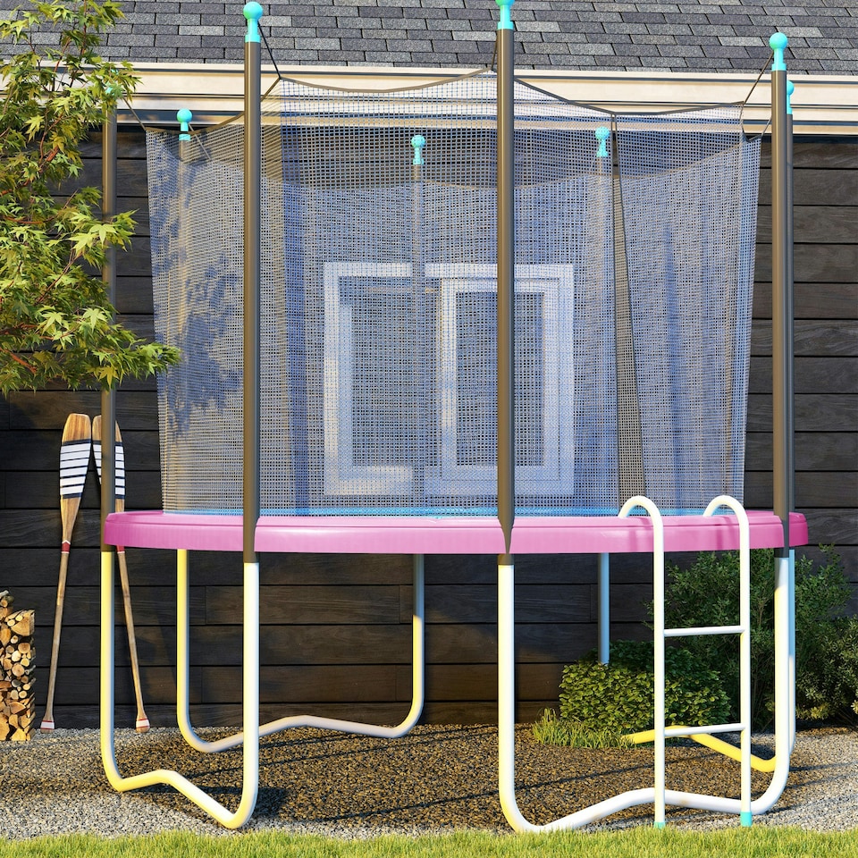 image 1 of SPORTNOW 8FT Trampoline Pad Spring Cover, Waterproof, Multi-Colored