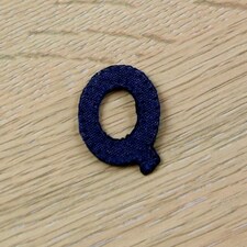 Blue Letter Q Alphabet Patch Motif (Value Pack of 3) for Dressmaking - per pack