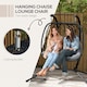 image 3 of Outsunny PE Hanging Swing Chair w/ Thick Cushion, Patio Hanging Chair, Black