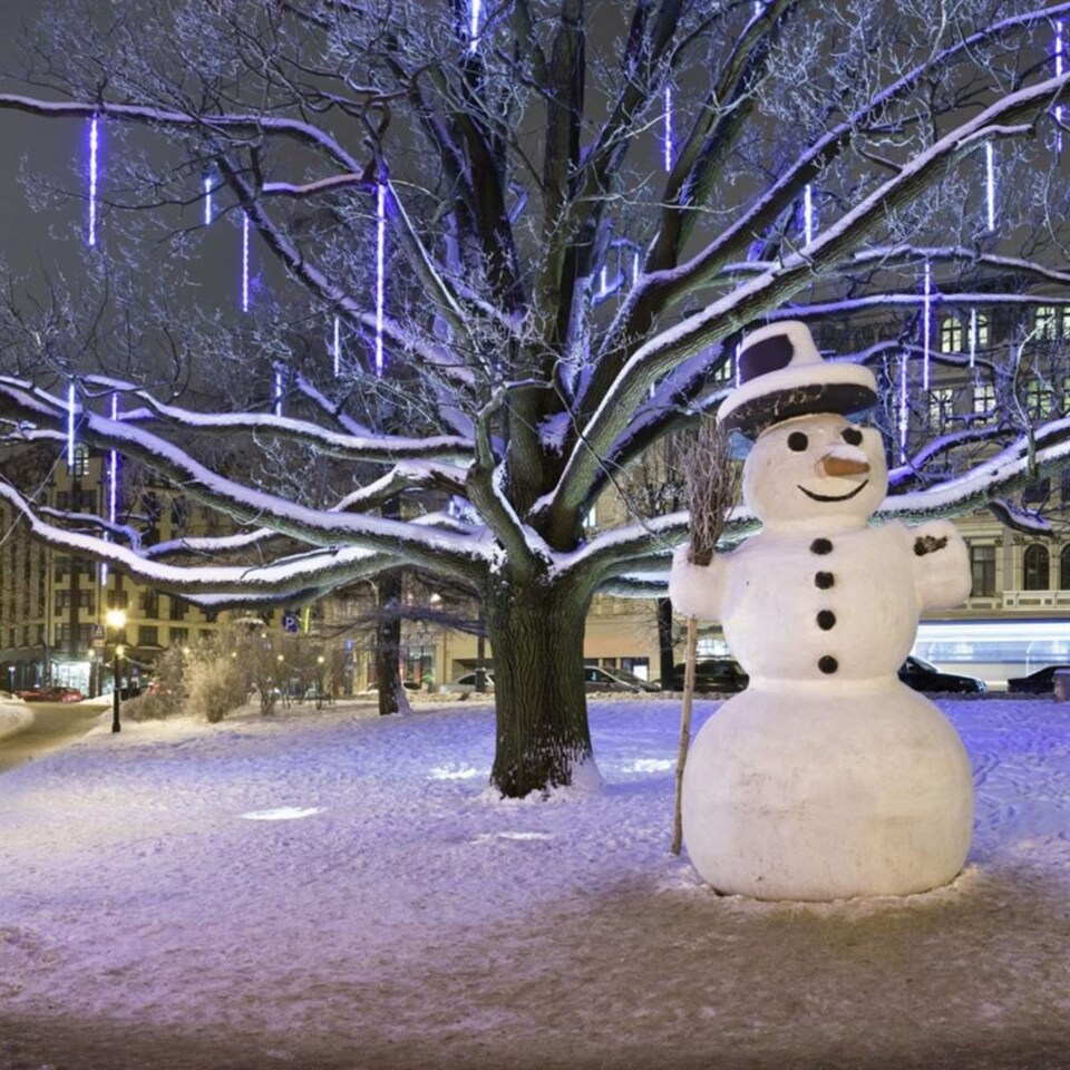 image 1 of 15pc 10.5m 70cm Premier Snowing Shower Icicle Christmas Lights with 450 Cool White LEDs