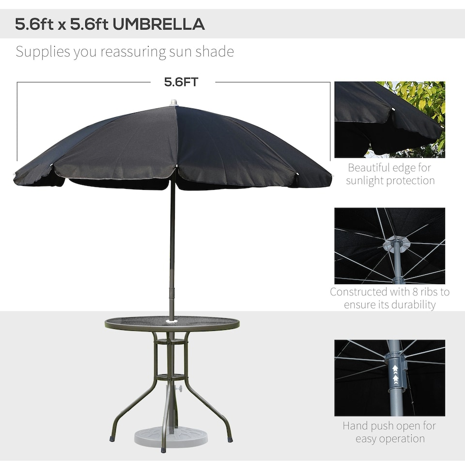 image 1 of Outsunny 6PC Garden Dining Set Outdoor Furniture Folding Chairs Table