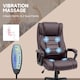 image 4 of Vinsetto Office Chair with 6-Point Maaage, PU Desk Chair with Padded Seat and Armrest, Computer Chair with Tilt Function for Home, Brown