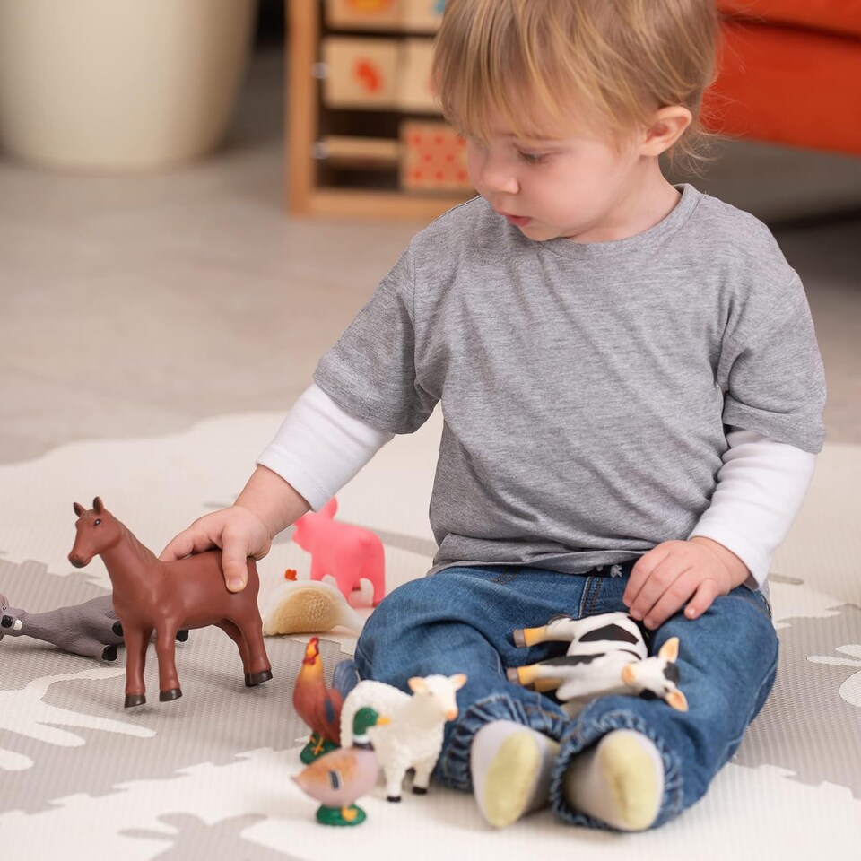 image 1 of Learning Minds Set of 8 Jumbo Farm Animal Figures