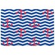 image 1 of Anchors on Zig Zag Stripes (Rug) | Blue | M