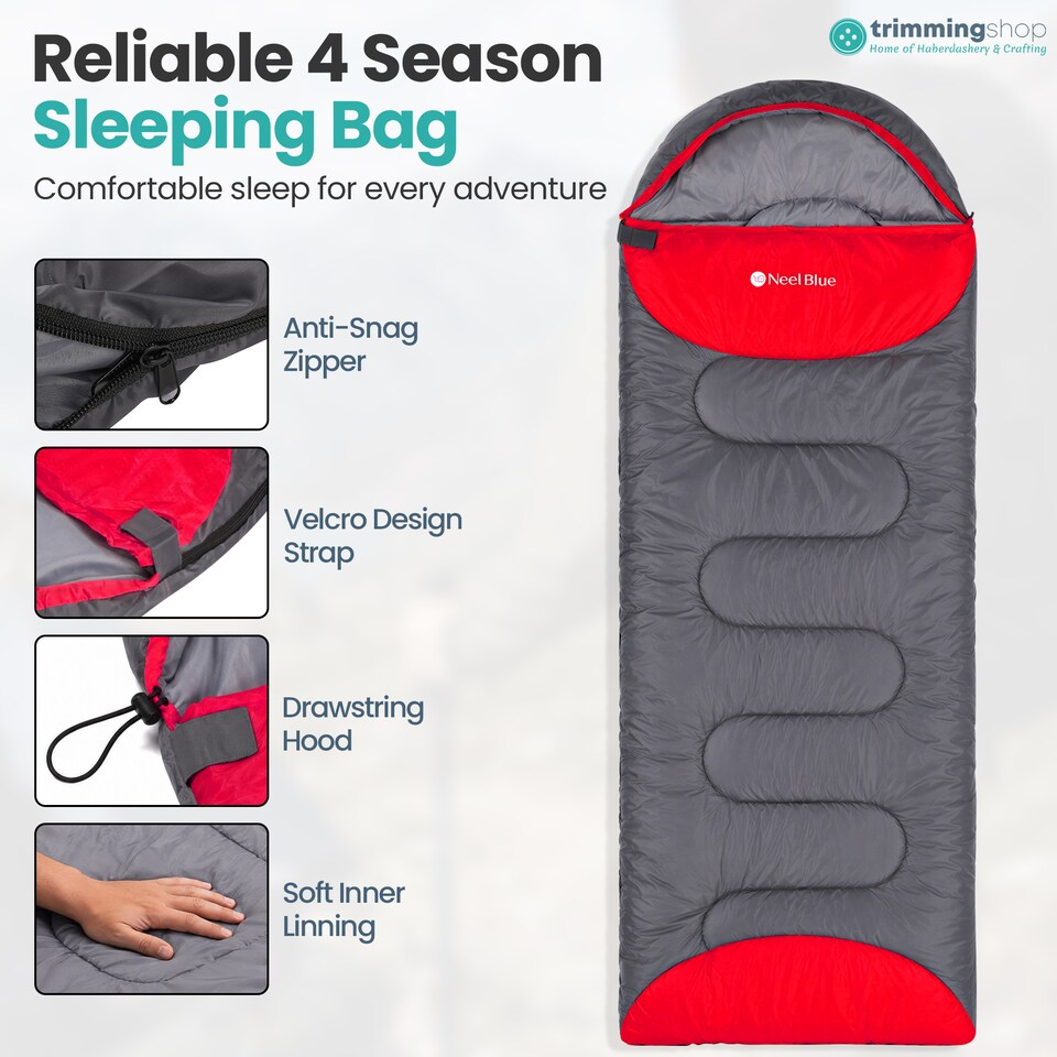 image 1 of 300GSM Sleeping Bag for Adults, Waterproof Camping Gear - 4 Season