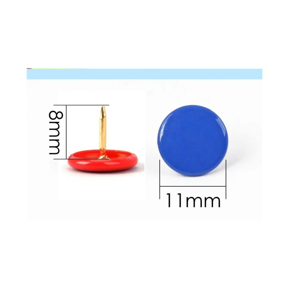 image 1 of Pack of 100 Vinyl Coated Thumbtacks 11mm
