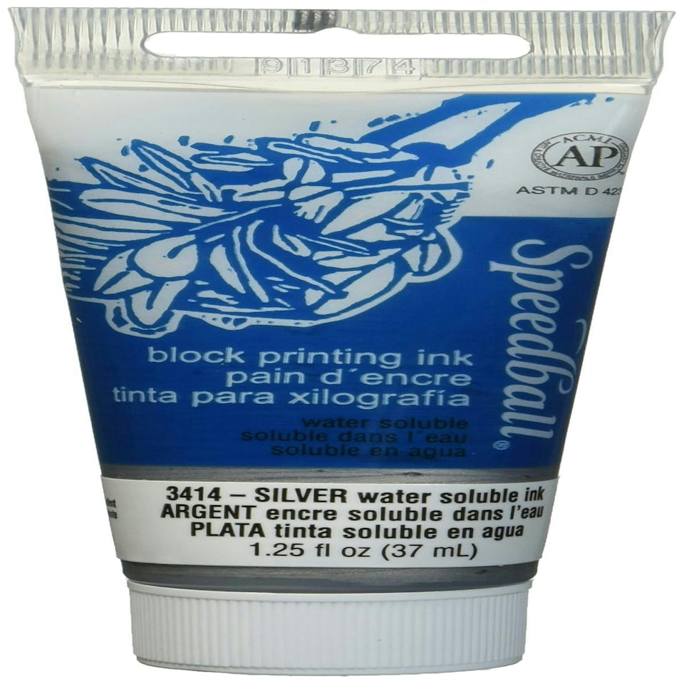 37cc (1.25oz.) Water-Soluble Block Ink Silver Silver