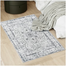 Washable Rug Aliya - different sizes, oriental pattern, non-slip underside, non-allergenic short pile Grey | 150 x 80 cm