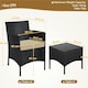 image 3 of Yaheetech Outdoor Wicker Patio Conversation Furniture Set Black/Khaki