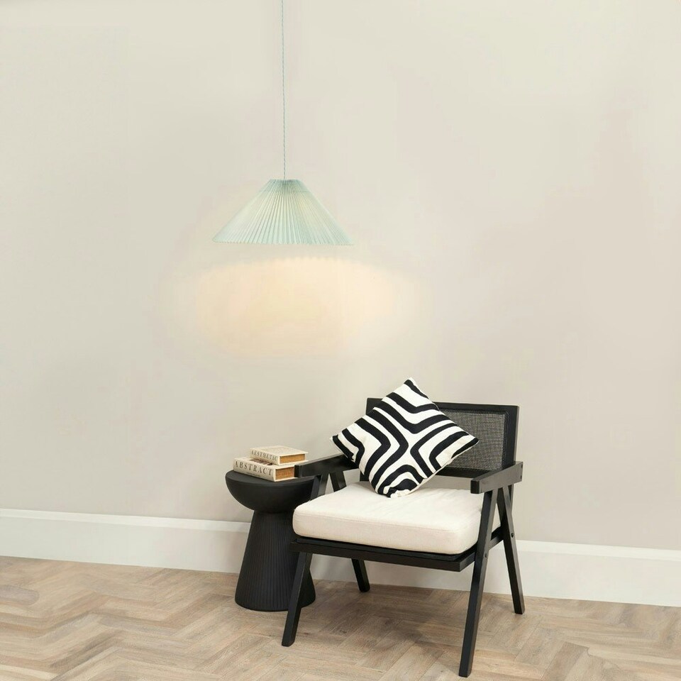 image 1 of ValueLights Akira Blue Paper Pleated Single Drop Ceiling Pendant Light