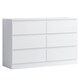 image 1 of FWStyle Carlton 6 Drawer Wide 3+3 Chest Of Drawers - Matt White
