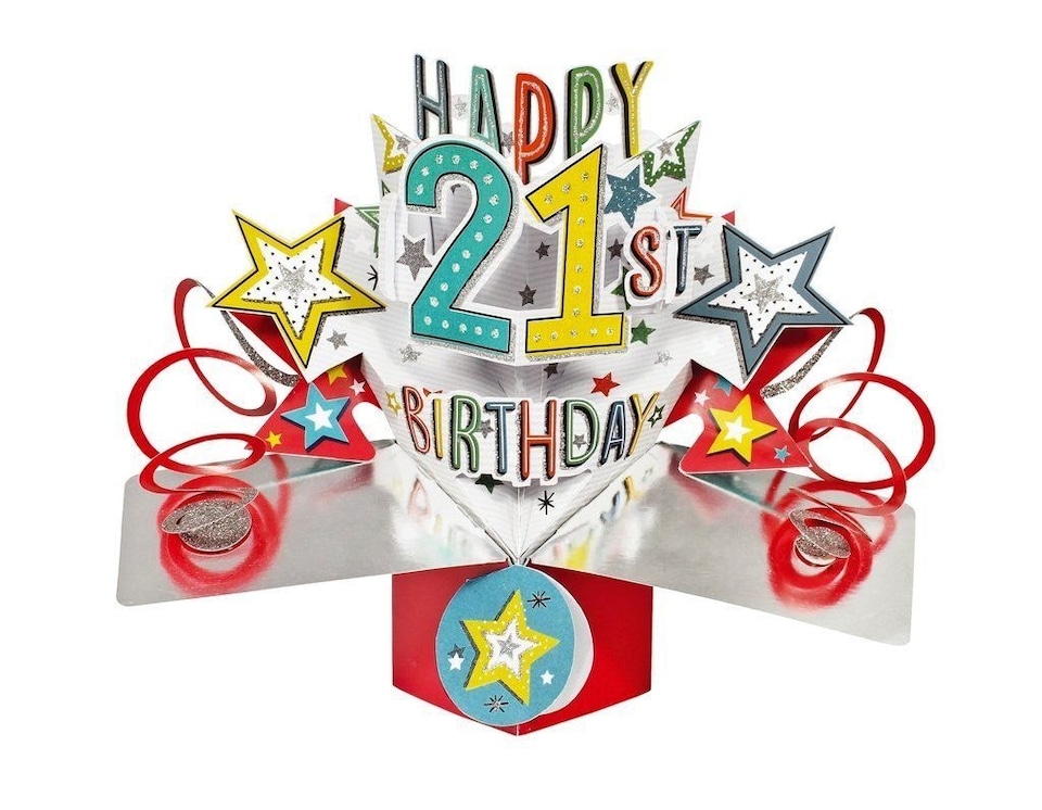 image 1 of Second Nature Pop Ups 21St Birthday Card