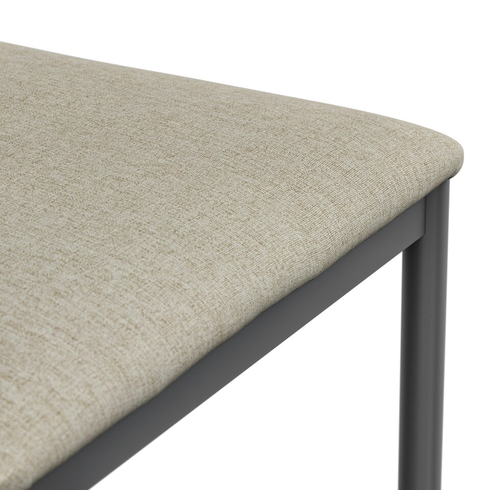 image 1 of Set Of 2 Monza Fabric Dining Chair Modern Padded Seat Metal Legs Kitchen Cream | Beige