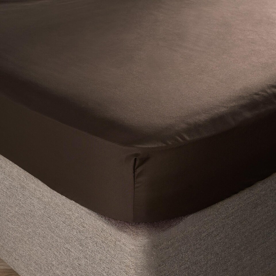 image 1 of OHS Ultra Soft Microfibre Plain Fitted Bed Sheet | Brown | Coffee | King
