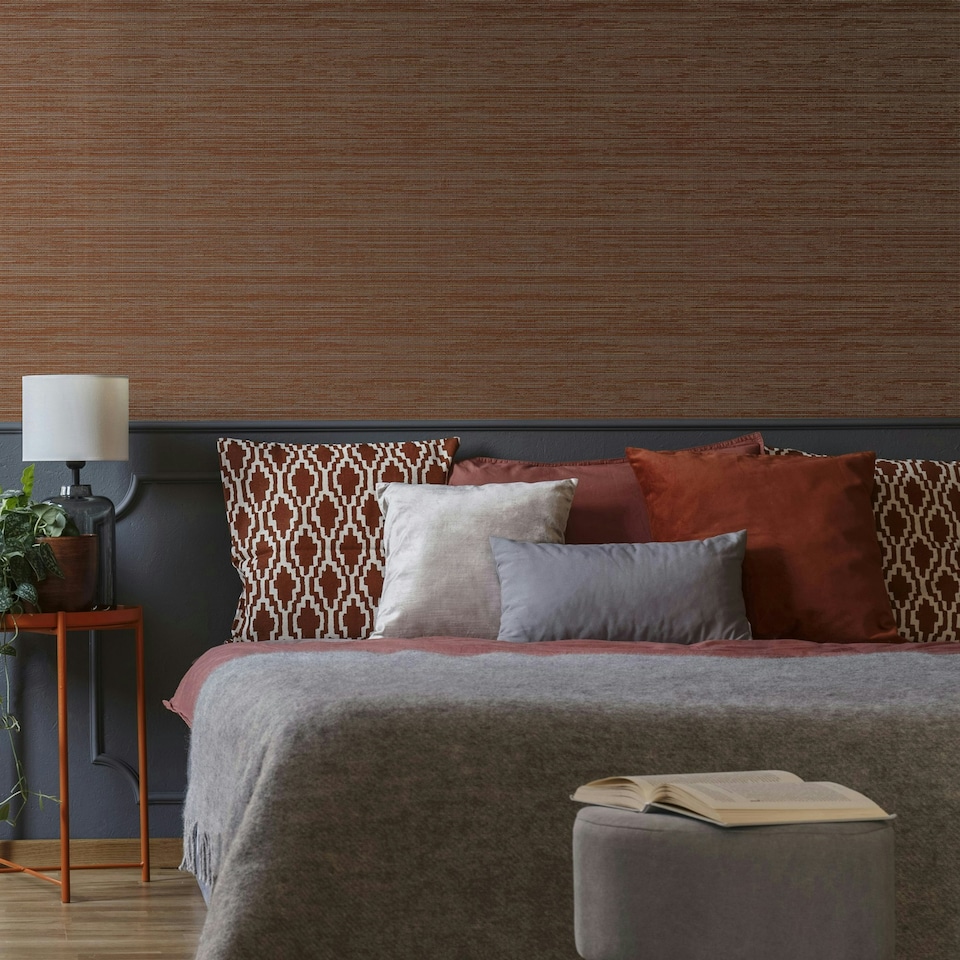 image 1 of Boutique Gilded Texture Ruby Wallaper Red | Gold
