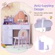 image 4 of COSTWAY Kids Vanity Table and Chair Set w/Mirror Purple