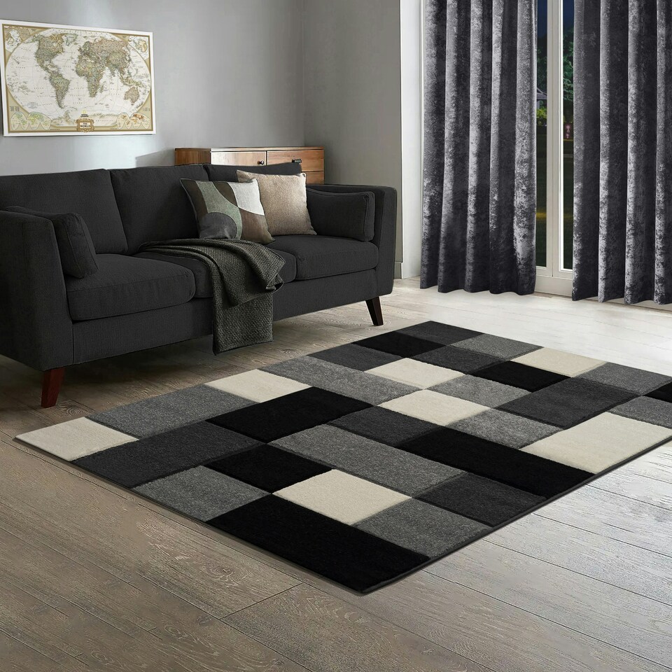 image 1 of Home Republic Dexter Carved Rug - 120 x 170 Yellow