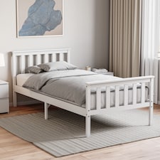 Vida Designs Milan 3ft Single Bed Wood Frame, High Foot End, White, 90 x 190cm