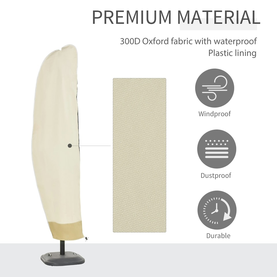 image 1 of Outsunny Outdoor Parasol Cover Umbrella Garden Furniture Protection Wind Rain