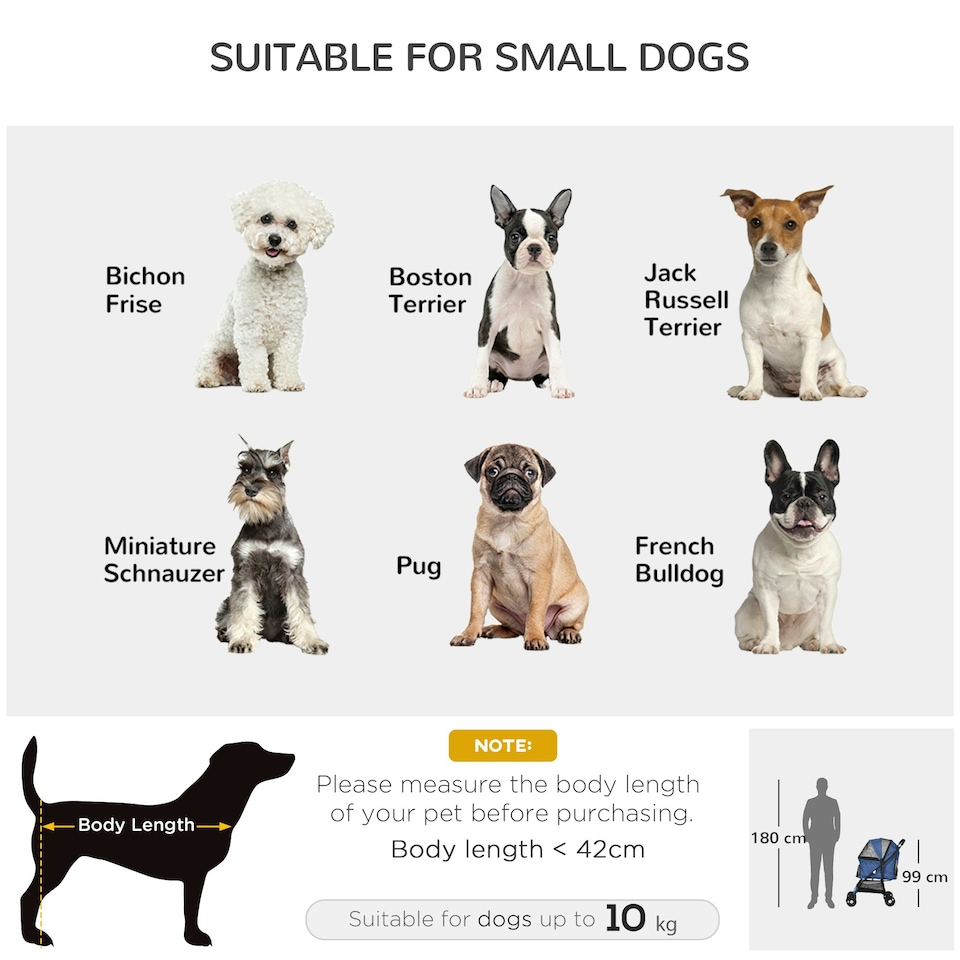 image 1 of PawHut Pet Stroller Dog Pram Pushchair Cat Travel Carriage Universal Wheels Blue