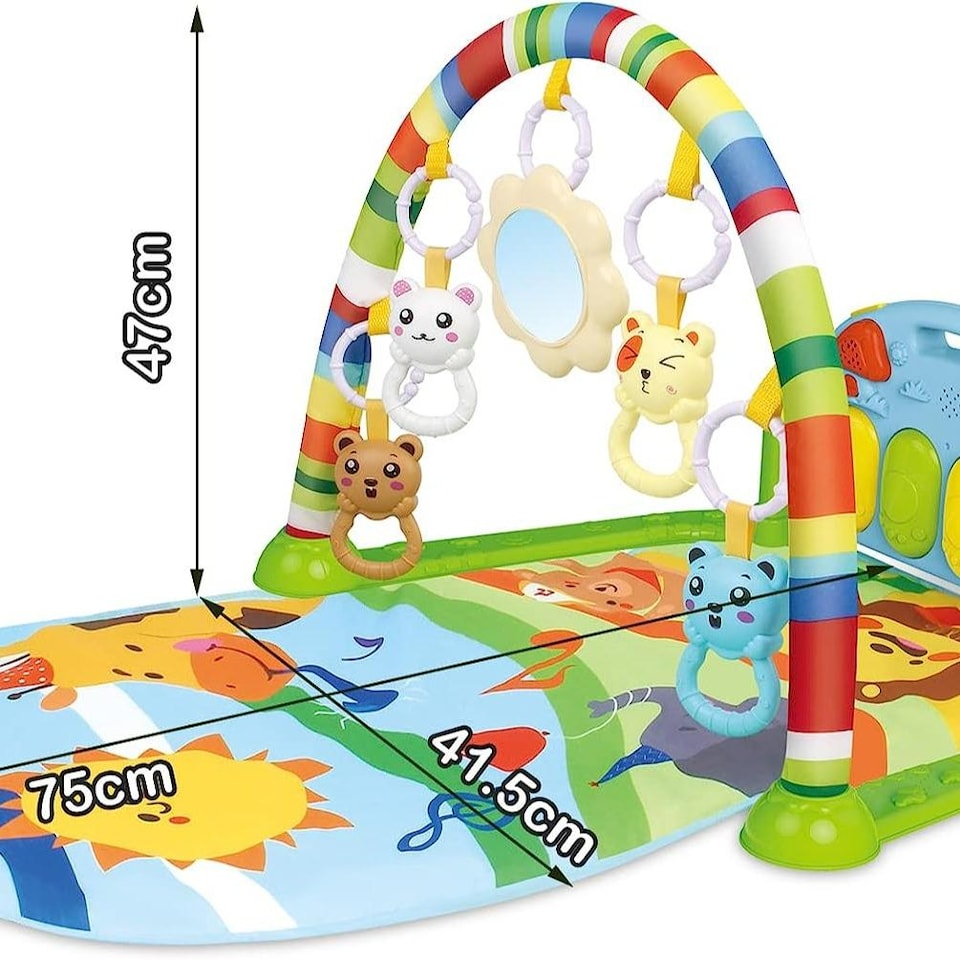 image 1 of 4-in-1 Baby Mat Kick and Piano Gym Music and Soft Light Detachable Activity Play Mat