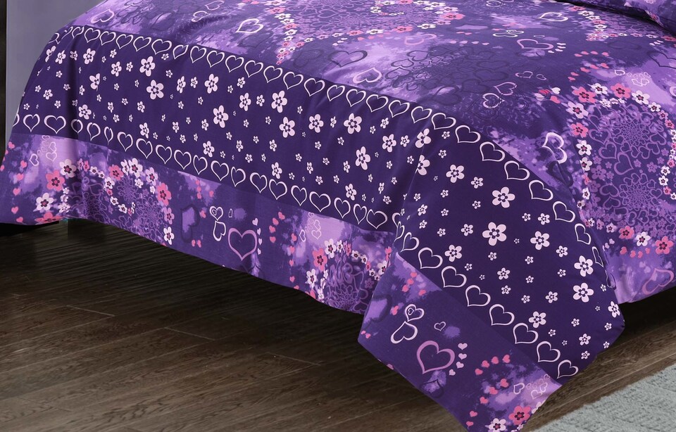 image 1 of Homes Linen Luxury Polycotton Jasmine Floral Duvet Cover Set with Pillowcases Soft Printed Bedding Set | Copper | Plum | Super King