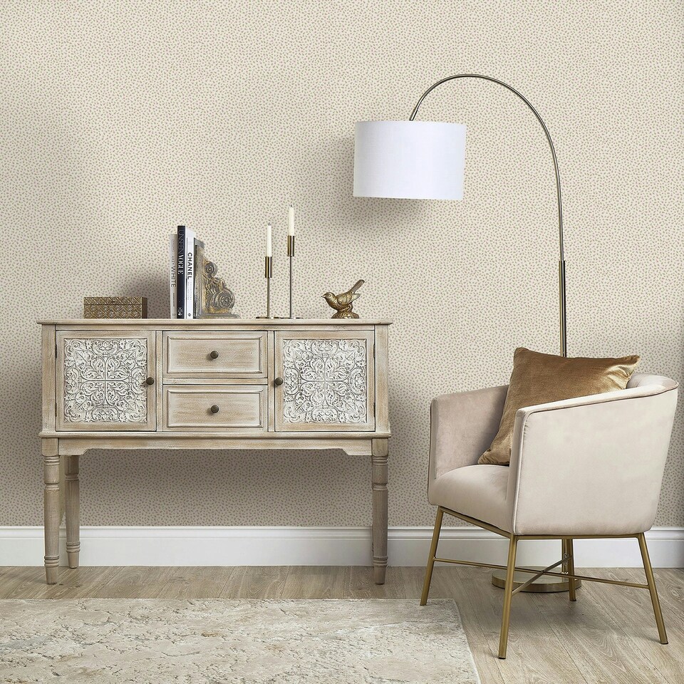 image 1 of Apple Blossom Wallpaper in Cream Cream