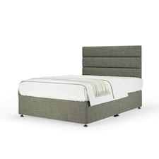 Neptune Spring Slate Linen Divan Set And Milan Headboard Double