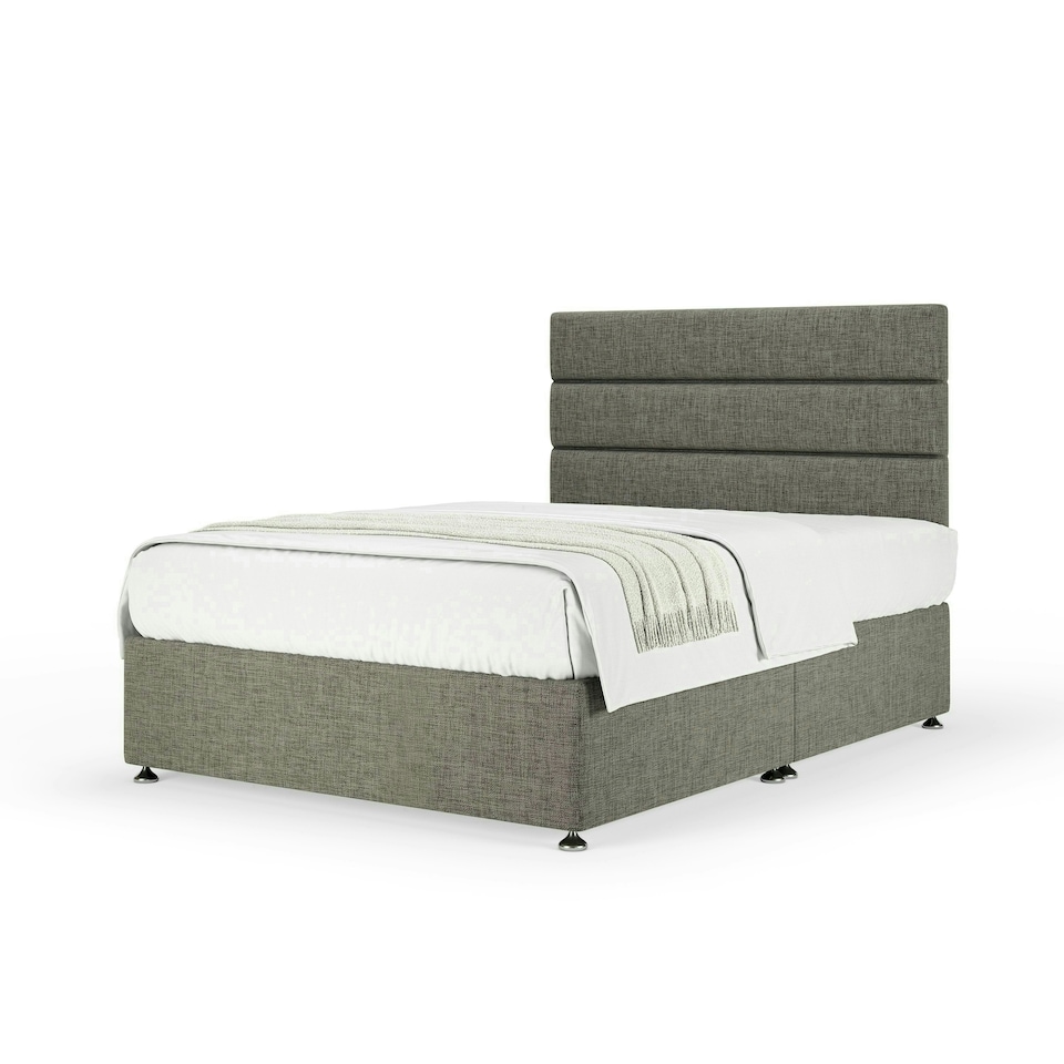 image 1 of Neptune Spring Slate Linen Divan Set And Milan Headboard Double