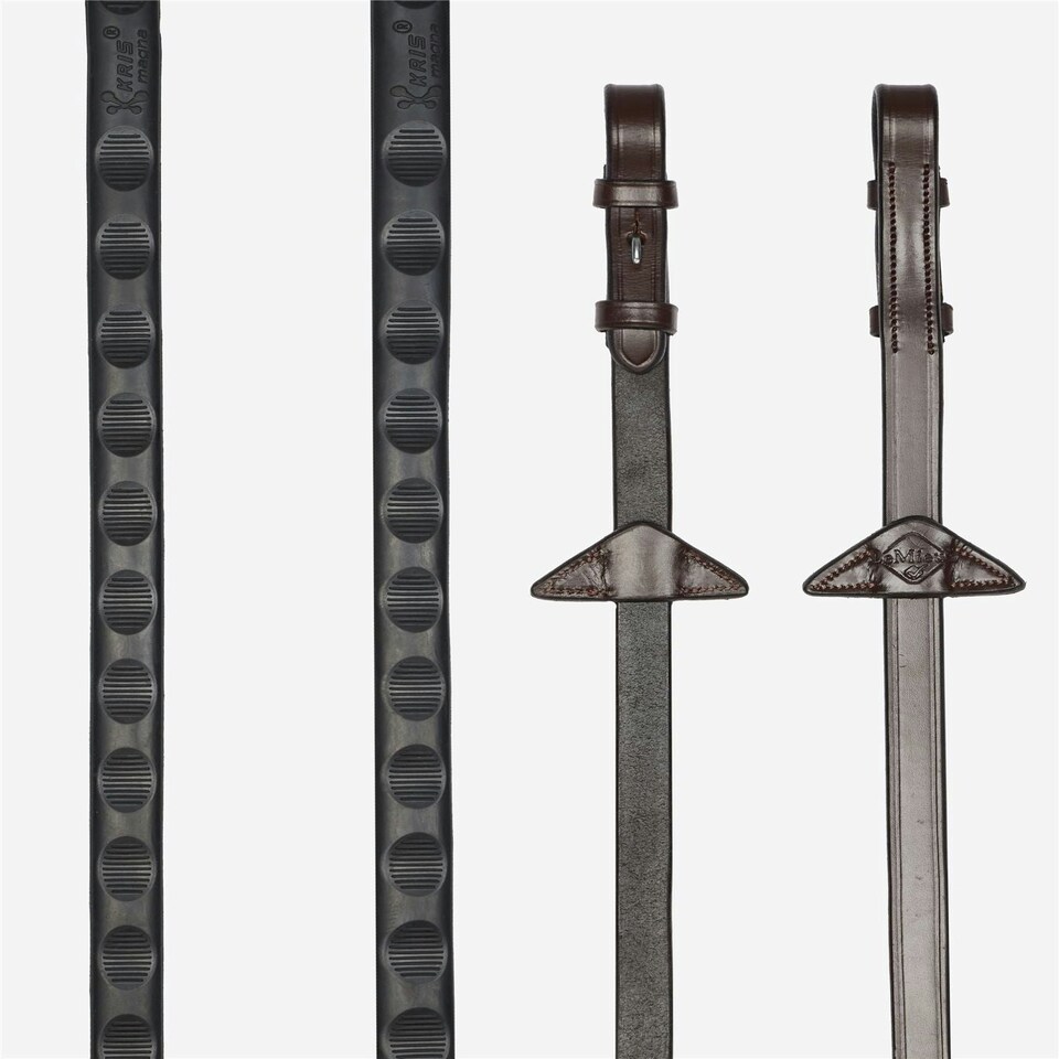 image 1 of LeMieux Magna Grip Rubber Reins Silver | Cob