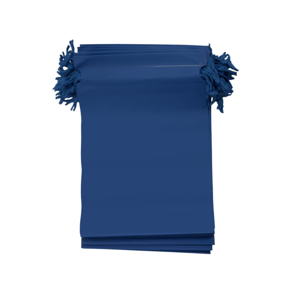 image 1 of Pack of 25 Blue Coloured 21x29cm PEVA Frosted Drawstring Bags | Blue