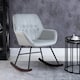 image 2 of HOMCOM Modern Rocking Armchair with Metal Frame, Sponge Padded, Grey