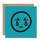 image 1 of Sad Crying Emoticon Face Tears Blue Sorry Apology Card