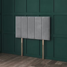 Soft Silver Teddy 5 Panel Headboard Silver | 5FT King 26"inch Headboard