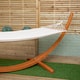 image 3 of 3.10m x 1.2m Palermo Freestanding Garden Hammock with Larch Wood Arc Stand in Cream | Multi | Cream / Brown