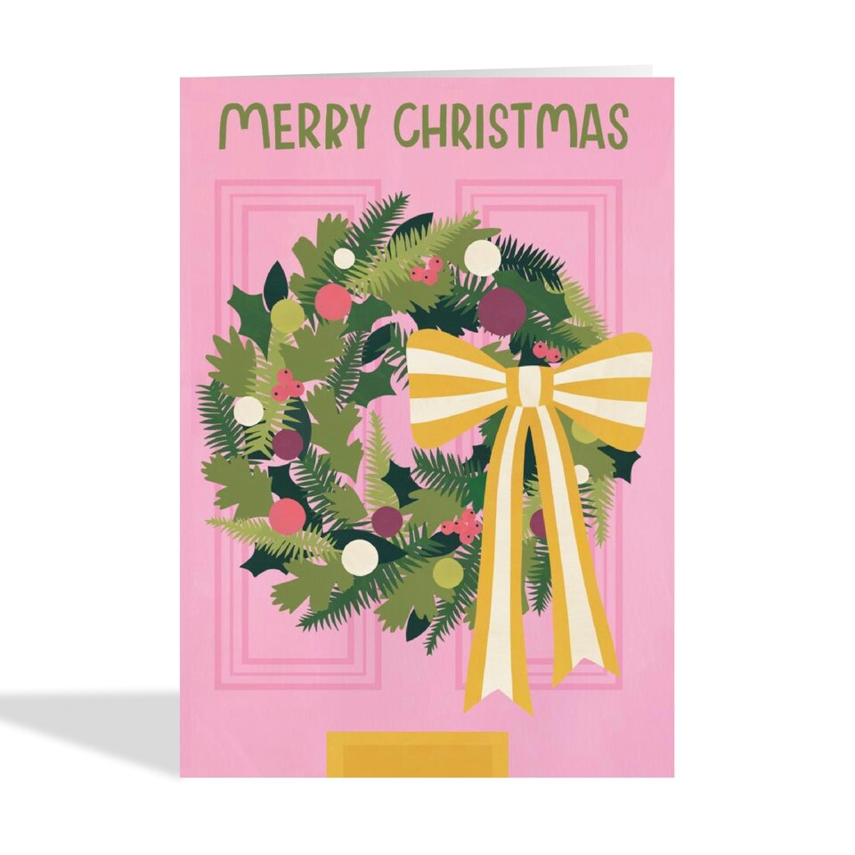 image 1 of Arty Door Wreath Christmas Card