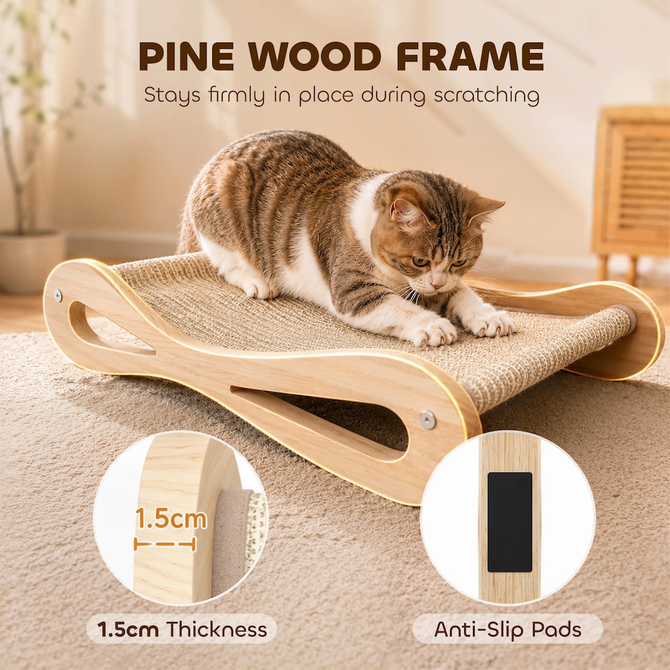 image 1 of PawHut 2 in 1 Sisal Cat Scratcher Bed Cat Scratching Board and Lounger