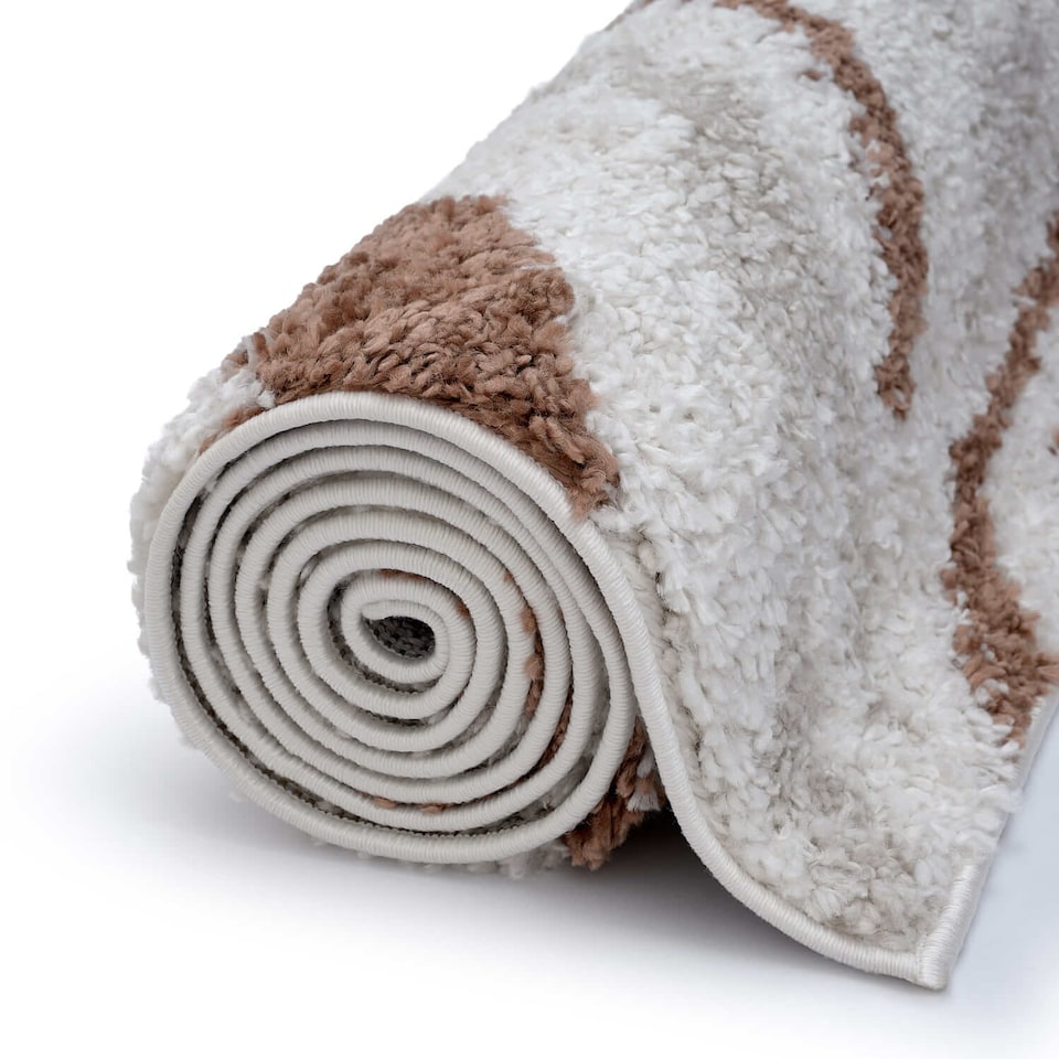 image 1 of The Rugs Moodi Collection Abstract Design Shaggy Soft High Pile Living Room Floor Rug and Runner