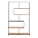 image 2 of Seaford Black Metal Large Asymmetrical Bookcase with 5 Oak Shelves
