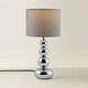 image 2 of ValueLights Chrome Table Lamp With Grey Faux Silk Shade | Chrome