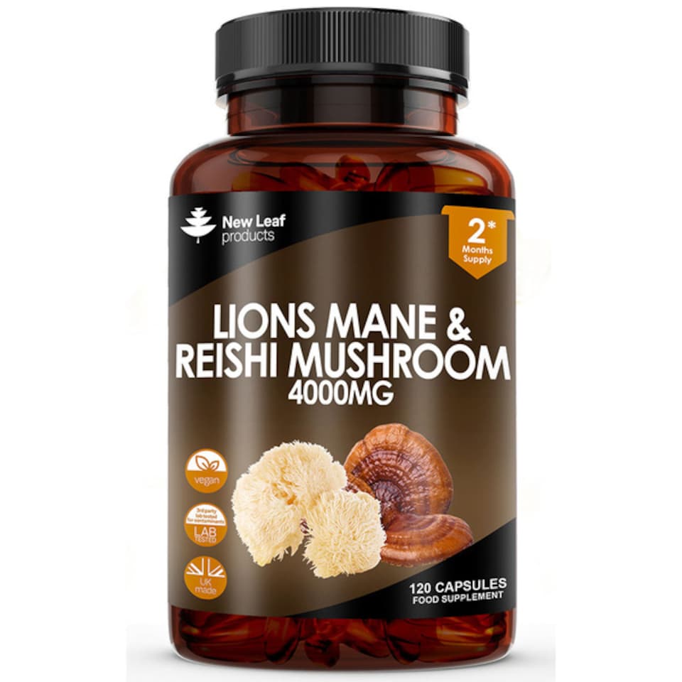 Lions Mane & Reishi Potent 4000mg Vegan Capsules