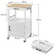 image 3 of Yaheetech Rolling Kitchen Cart W/Wheels  White
