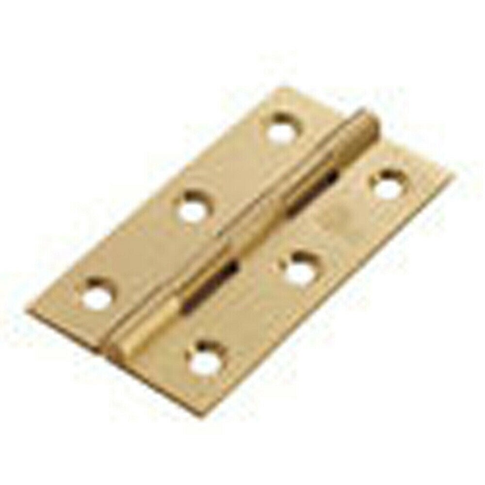 Loops PAIR 76 x 40 x 1.5mm Solid Drawn Brass Butt Hinge Satin Brass Interior Door in Metallics