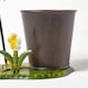 image 3 of Homescapes Metal Frog with Butterfly Net and Flower Pot - 31 cm Tall