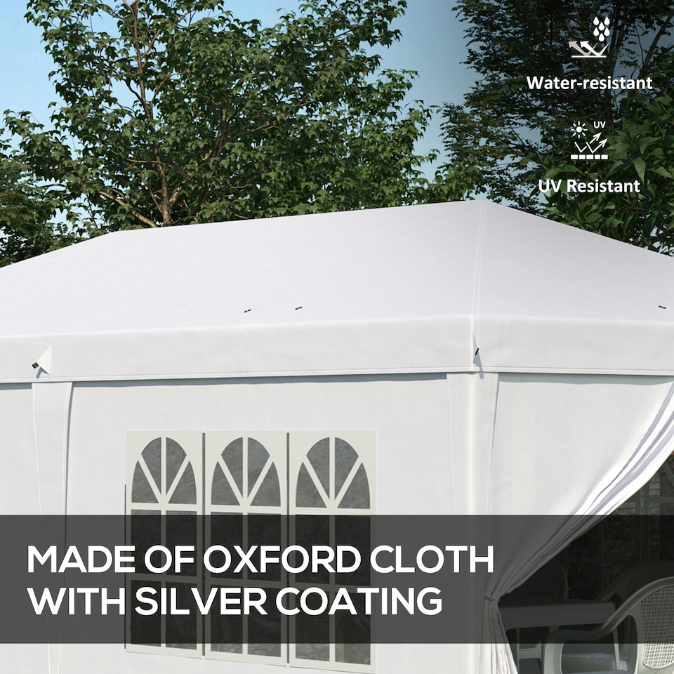 image 1 of Outsunny 3 x 6m Pop Up Gazebo Height Adjustable Party Tent w/ Storage Bag Black